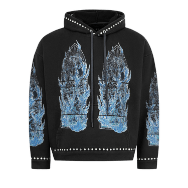 Who Decides War Flame Glass Hooded Pullover 'Coal'