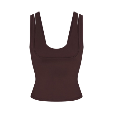 NikeSKIMS Matte Double-Strap Scoop Tank Top 'Dark Sepia/Dark Sepia/Dark Sepia'