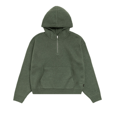 Buy Stussy Quarter Zip Knit Hoodie 'Green' - 117278 GREE | GOAT