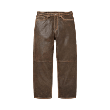 Buy Supreme x True Religion Loose Fit Leather Pant 'Brown