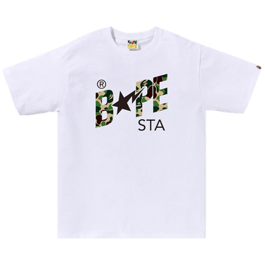 BAPE ABC Camo Sta Logo Tee 'White/Green'