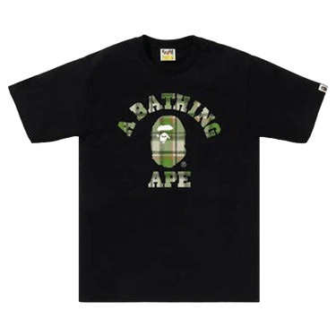BAPE Check College Tee 'Black/Green'