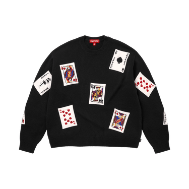 Buy Supreme Beaded Cards Sweater 'Black' - FW25SK56 BLACK | GOAT