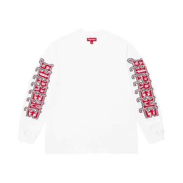 Buy Supreme Intarsia Sleeve Long-Sleeve Top 'White' - FW25KN66