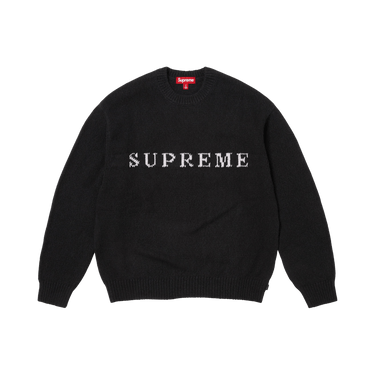 Buy Supreme Contrast Logo Sweater 'Black' - FW25SK51 BLACK | GOAT