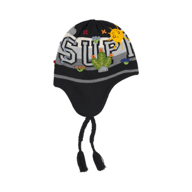 Buy Supreme Felt Appliqué Earflap Beanie 'Black' - FW25BN36 BLACK