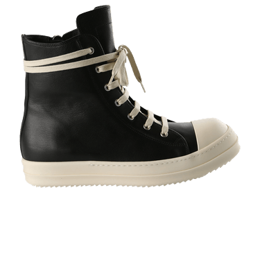 Rick Owens Scarpe In Pelle Sneaker 'Black Milk'