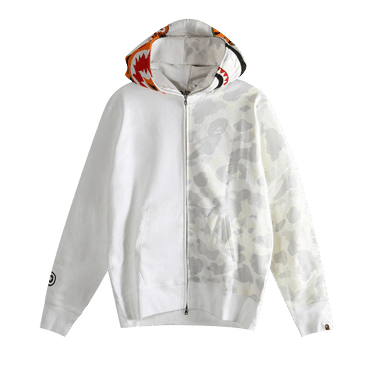BAPE City Camo Tiger Shark Full Zip Hoodie 'White'
