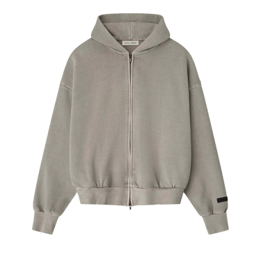 Fear of God Essentials Embroidered Classic Full Zip Hoodie 'Smoke Grey'