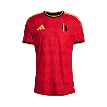 Adidas Men's Soccer Belgium 26 Home Authentic Jersey 'Red / Bold Gold'
