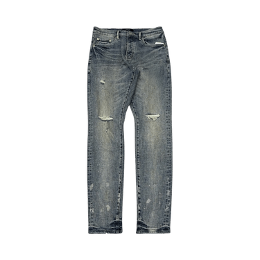 PURPLE BRAND Worn Slashed Paint Denim 'Light Indigo'