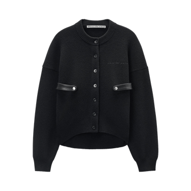 Buy Alexander Wang Long-Sleeve Detachable Leather Tabs Cardigan