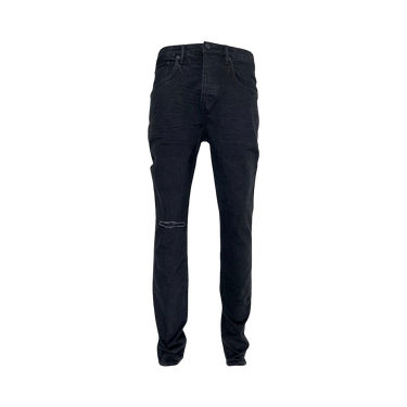 PURPLE BRAND Knee Slit Rinse Slim Denim 'Black'