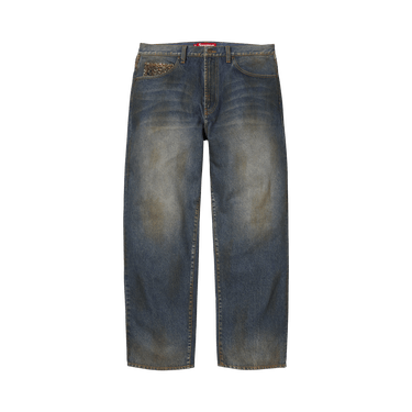 Buy Supreme Leopard Faux Fur Loose Fit Jean 'Washed Indigo