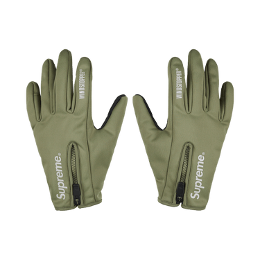 Buy Supreme Windstopper Zip Gloves 'Olive' - FW25A55 OLIVE | GOAT