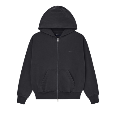 PURPLE BRAND Fleece Zip Front Hoodie 'Black'