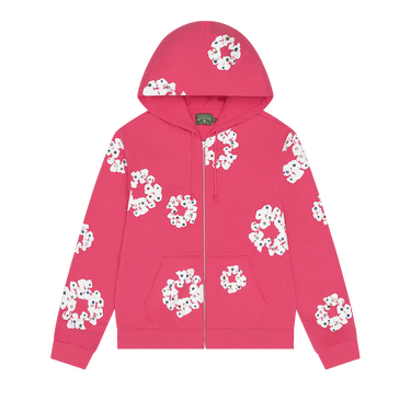 Denim Tears Rhinestone Cotton Wreath Zip Hoodie 'Pink'
