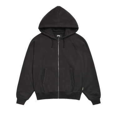 Stussy Raglan Zip Hoodie 'Washed Black'
