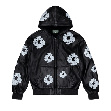 Denim Tears Leather Cotton Wreath Zip Hoodie 'Black'