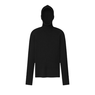 Fear of God Essentials Long-Sleeve Hooded Rib Top 'Vintage Black'