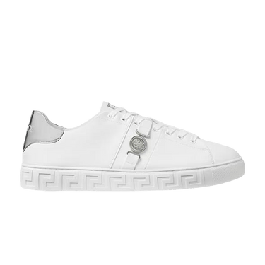 Versace Greca Leather Sneaker 'White Silver'