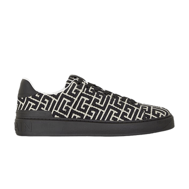 Balmain Monogram Jacquard B-Court Trainer 'Black'