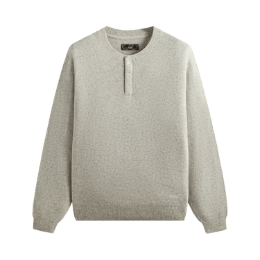 Kith Boucle Harmon Henley Sweater 'Light Heather Grey'