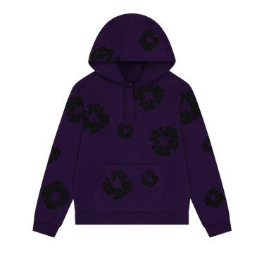 Denim Tears Black Cotton Wreath Hoodie 'Purple'