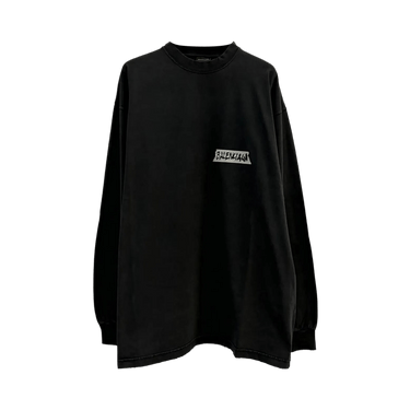 Buy Balenciaga Long-Sleeve Crew Neck Oversized T-Shirt 'Faded