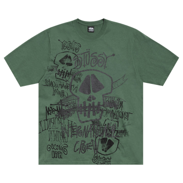 Stussy Skulls Tee Pigment Dyed 'Pine'