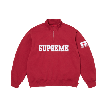 Buy Supreme Shop Flag Half Zip Pullover 'Dark Red Tokyo