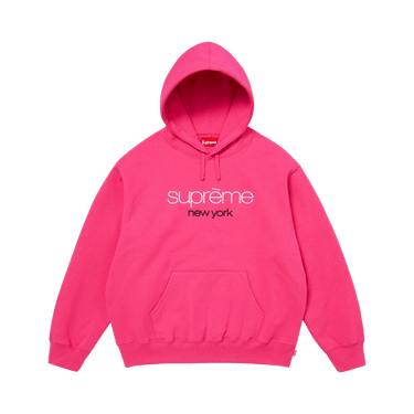 Buy Supreme Classic Logo Hooded Sweatshirt 'Bright Fuchsia