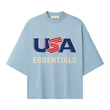 Fear of God Essentials USA Merch Tee 'Stone Blue'