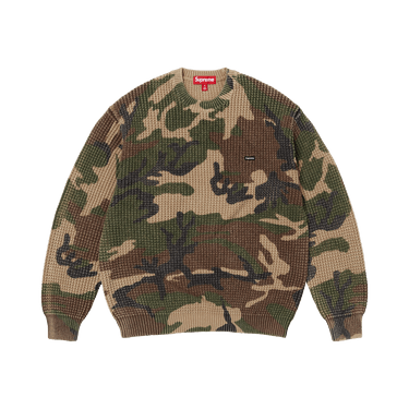 Buy Supreme Washed Small Box Waffle Sweater 'Woodland Camo