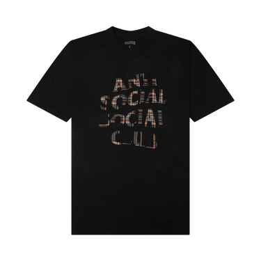 Anti Social Social Club Plaid Applique T-Shirt 'Black/Plaid'