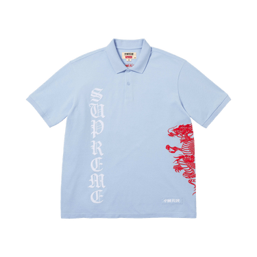 Buy Supreme x The Great China Wall Dragon Polo 'Light Blue