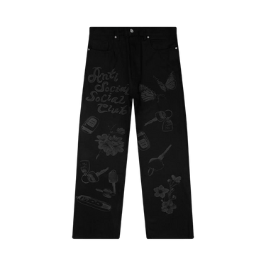 Anti Social Social Club Laser Etched Jeans 'Black'