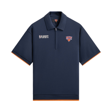 Kith For The New York Knicks Playoffs Zip Front Performance Knit Polo 'Nocturnal'