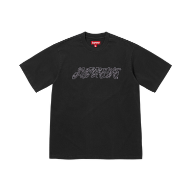 Buy Supreme Raised Script Short-Sleeve Top 'Black' - SS26KN93