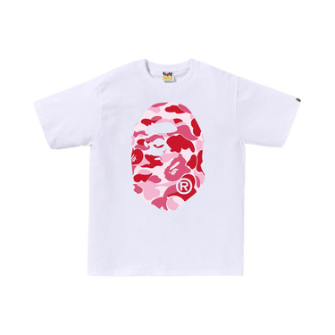BAPE ABC Camo Big Ape Head Tee 'White/Pink'