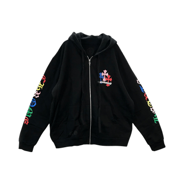 Buy Chrome Hearts Cross Logo Zip Up Hoodie 'Black/Multicolor