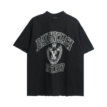 Buy Balenciaga College Logo T-Shirt 'Washed Black' - 739784 TOVK1