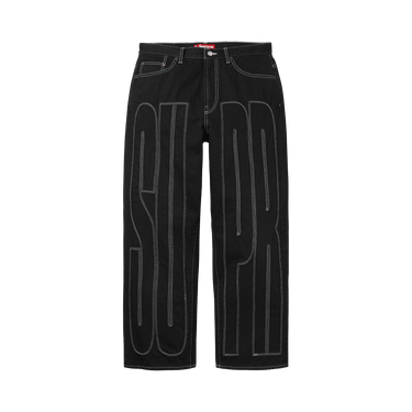 Buy Supreme Inset Spellout Baggy Jean 'Black' - SS26P54 BLACK