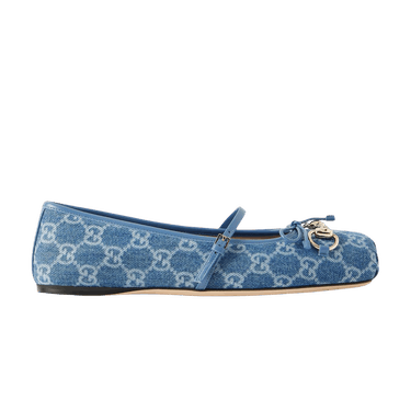 Gucci Wmns Horsebit Ballet Flat 'Blue Denim'