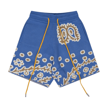 Buy Rhude Knit Bandana Shorts 'Blue' - 00537 10005RKBSB BLUE | GOAT AE