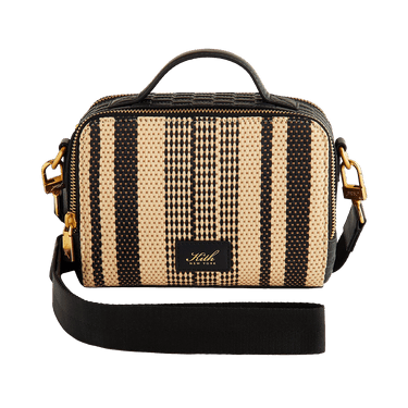 Kith Striped Raffia Double Zip Crossbody 'Radiant'