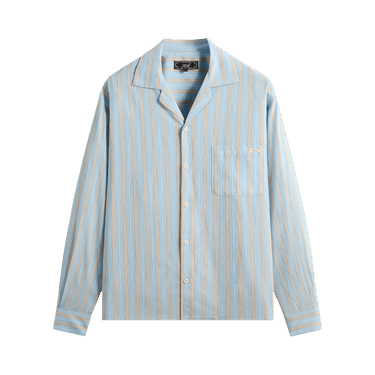 Kith Barre Stripe Long Sleeve Gianni Shirt 'Serene'