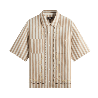 Kith Spun Silk Linen Stripe Paxton Buttondown 'Chai'
