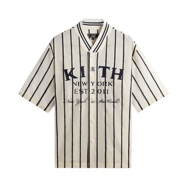 Kith Silk Linen Chenille Stripe Pacey Shirt 'Sandrift'