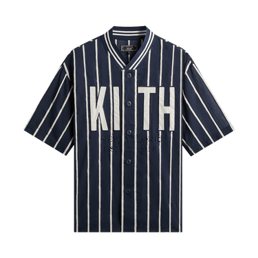 Kith Silk Linen Chenille Stripe Pacey Shirt 'Nocturnal'